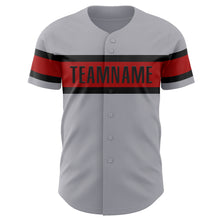 Загрузить изображение в средство просмотра галереи, Custom Gray Red-Black Authentic Baseball Jersey
