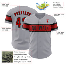 Laden Sie das Bild in den Galerie-Viewer, Custom Gray Red-Black Authentic Baseball Jersey
