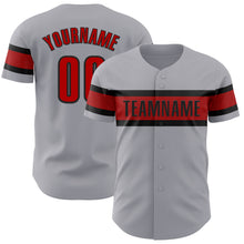 Laden Sie das Bild in den Galerie-Viewer, Custom Gray Red-Black Authentic Baseball Jersey
