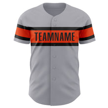 Laden Sie das Bild in den Galerie-Viewer, Custom Gray Orange-Black Authentic Baseball Jersey
