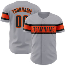 Загрузить изображение в средство просмотра галереи, Custom Gray Black-Orange Authentic Baseball Jersey
