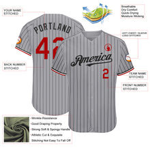 Charger l&#39;image dans la galerie, Custom Gray Black Pinstripe Red-White Authentic Baseball Jersey
