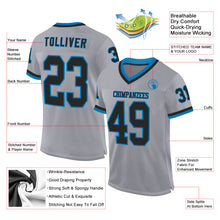 Charger l&#39;image dans la galerie, Custom Gray Black-Blue Mesh Authentic Throwback Football Jersey
