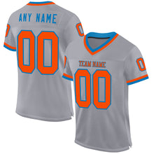 Загрузить изображение в средство просмотра галереи, Custom Gray Orange-Blue Mesh Authentic Throwback Football Jersey
