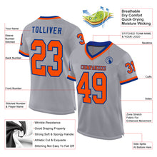 Charger l&#39;image dans la galerie, Custom Gray Orange-Royal Mesh Authentic Throwback Football Jersey
