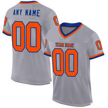 Charger l&#39;image dans la galerie, Custom Gray Orange-Royal Mesh Authentic Throwback Football Jersey
