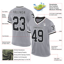 Laden Sie das Bild in den Galerie-Viewer, Custom Gray Black-White Mesh Authentic Throwback Football Jersey
