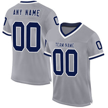 Загрузить изображение в средство просмотра галереи, Custom Gray Navy-White Mesh Authentic Throwback Football Jersey
