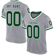 Загрузить изображение в средство просмотра галереи, Custom Gray Green-White Mesh Authentic Throwback Football Jersey
