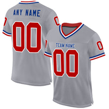 Charger l&#39;image dans la galerie, Custom Gray Red-Royal Mesh Authentic Throwback Football Jersey
