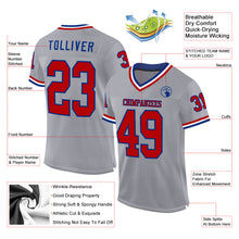 Charger l&#39;image dans la galerie, Custom Gray Red-Royal Mesh Authentic Throwback Football Jersey
