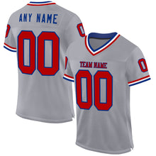 Charger l&#39;image dans la galerie, Custom Gray Red-Royal Mesh Authentic Throwback Football Jersey
