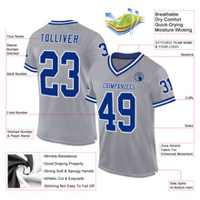 Charger l&#39;image dans la galerie, Custom Gray Royal-White Mesh Authentic Throwback Football Jersey
