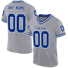 Charger l&#39;image dans la galerie, Custom Gray Royal-White Mesh Authentic Throwback Football Jersey
