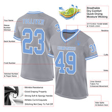 Charger l&#39;image dans la galerie, Custom Gray Light Blue-White Mesh Authentic Throwback Football Jersey
