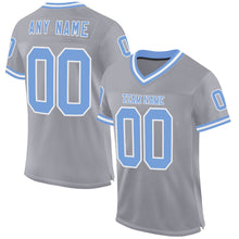 Загрузить изображение в средство просмотра галереи, Custom Gray Light Blue-White Mesh Authentic Throwback Football Jersey
