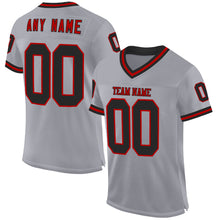 Загрузить изображение в средство просмотра галереи, Custom Gray Black-Red Mesh Authentic Throwback Football Jersey
