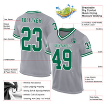 Charger l&#39;image dans la galerie, Custom Gray Kelly Green-White Mesh Authentic Throwback Football Jersey
