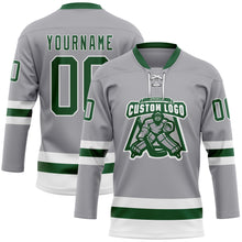 Charger l&#39;image dans la galerie, Custom Gray Green-White Hockey Lace Neck Jersey
