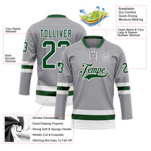 Charger l&#39;image dans la galerie, Custom Gray Green-White Hockey Lace Neck Jersey
