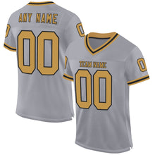 Charger l&#39;image dans la galerie, Custom Gray Old Gold-Black Mesh Authentic Throwback Football Jersey
