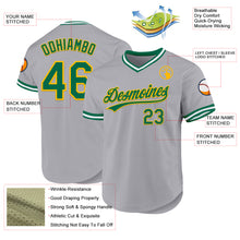 Laden Sie das Bild in den Galerie-Viewer, Custom Gray Kelly Green-Gold Authentic Throwback Baseball Jersey
