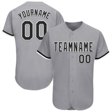 Charger l&#39;image dans la galerie, Custom Gray Black-White Authentic Baseball Jersey
