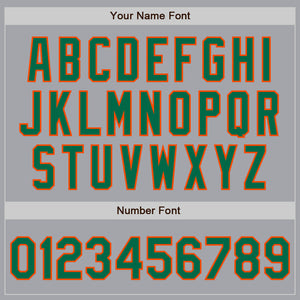 Custom Gray Kelly Green-Orange Authentic Baseball Jersey