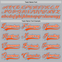 Load image into Gallery viewer, Custom Gray Orange-Blue Hockey Jersey
