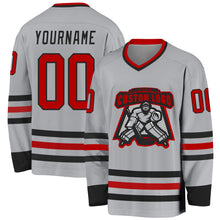 Charger l&#39;image dans la galerie, Custom Gray Red-Black Hockey Jersey
