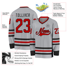 Charger l&#39;image dans la galerie, Custom Gray Red-Black Hockey Jersey
