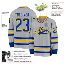 Charger l&#39;image dans la galerie, Custom Gray Royal-Gold Hockey Jersey
