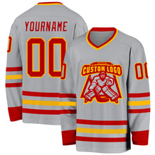 Charger l&#39;image dans la galerie, Custom Gray Red-Gold Hockey Jersey
