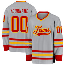 Charger l&#39;image dans la galerie, Custom Gray Red-Gold Hockey Jersey
