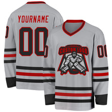 Charger l&#39;image dans la galerie, Custom Gray Black-Red Hockey Jersey
