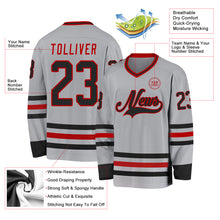 Charger l&#39;image dans la galerie, Custom Gray Black-Red Hockey Jersey
