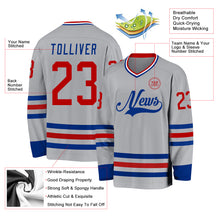 Charger l&#39;image dans la galerie, Custom Gray Red-Royal Hockey Jersey
