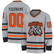 Charger l&#39;image dans la galerie, Custom Gray Orange-Black Hockey Jersey
