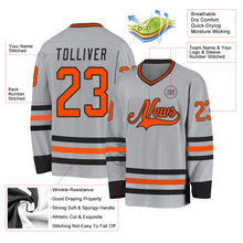 Charger l&#39;image dans la galerie, Custom Gray Orange-Black Hockey Jersey
