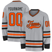 Charger l&#39;image dans la galerie, Custom Gray Orange-Black Hockey Jersey
