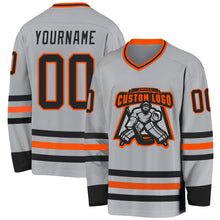 Charger l&#39;image dans la galerie, Custom Gray Black-Orange Hockey Jersey
