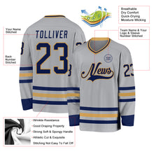 Charger l&#39;image dans la galerie, Custom Gray Navy-Old Gold Hockey Jersey
