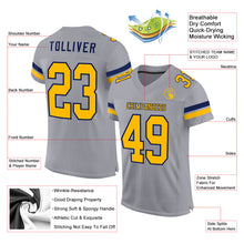 Charger l&#39;image dans la galerie, Custom Gray Gold-White Mesh Authentic Football Jersey
