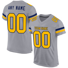 Charger l&#39;image dans la galerie, Custom Gray Gold-White Mesh Authentic Football Jersey
