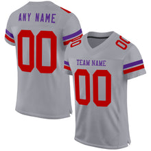 Charger l&#39;image dans la galerie, Custom Gray Red-Purple Mesh Authentic Football Jersey
