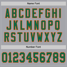 Load image into Gallery viewer, Custom Gray Kelly Green-Orange Mesh Authentic Football Jersey
