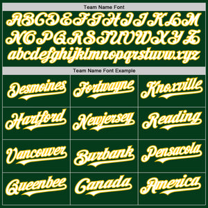 Custom Green White-Yellow Mesh Authentic Throwback Baseball Jersey