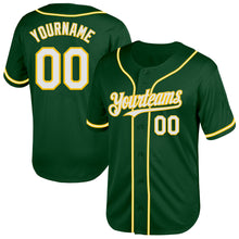 Charger l&#39;image dans la galerie, Custom Green White-Yellow Mesh Authentic Throwback Baseball Jersey
