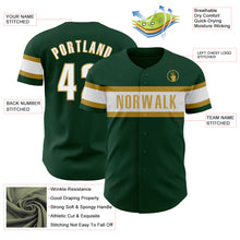 Charger l&#39;image dans la galerie, Custom Green White-Old Gold Authentic Baseball Jersey
