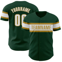 Charger l&#39;image dans la galerie, Custom Green White-Old Gold Authentic Baseball Jersey
